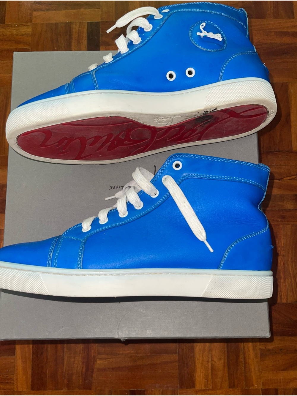 Blue High-Top Men's Sneakers - Brand Unknown